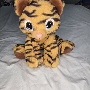 Build A Bear‎ Tiger Cub Plush 12" Gold Cat BAB Stuffed Retired Big Eyes Sitting